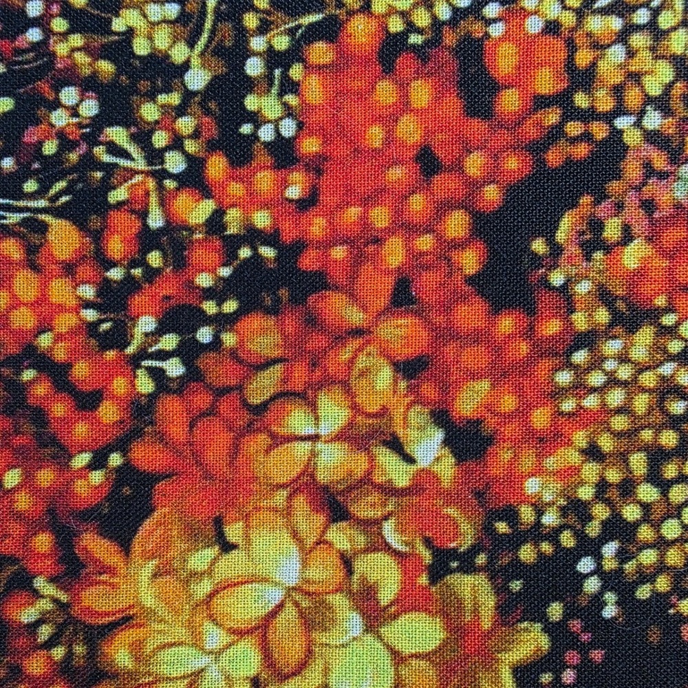 Joann Keepsake Calico Floral Quilt Fabric Orange Red Yellow 42in x 1 Yard